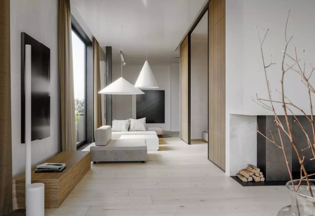 Wnętrze apartamentu jest inspirowane japońską tradycją.