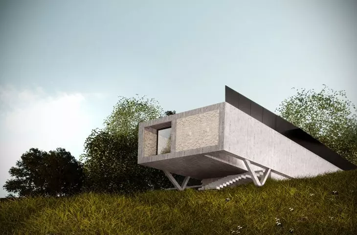 An intimate estate of five single-family houses is planned near Krakow, in the immediate vicinity of the Mammoth Cave