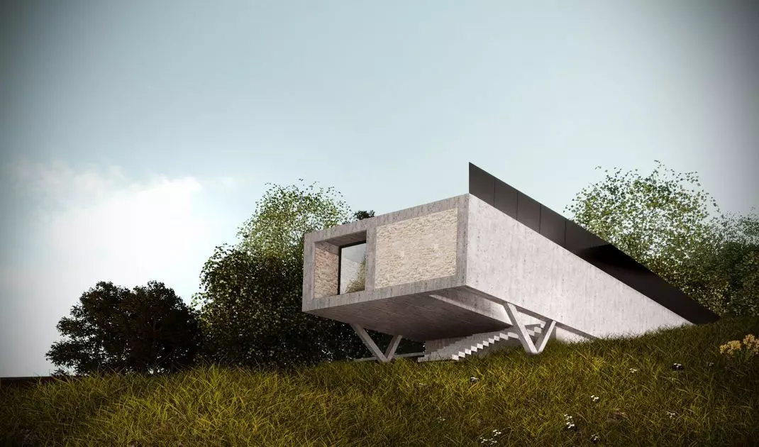 An intimate estate of five single-family houses is planned near Krakow, in the immediate vicinity of the Mammoth Cave