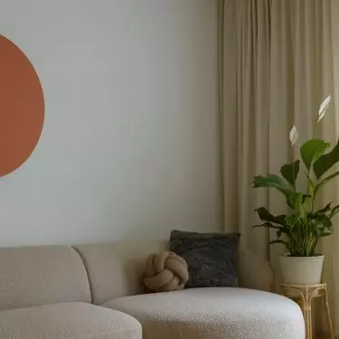 Soft furniture forms soften minimalist style