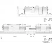 Infinitus Plaza in Guangzhou - longitudinal cross-section 