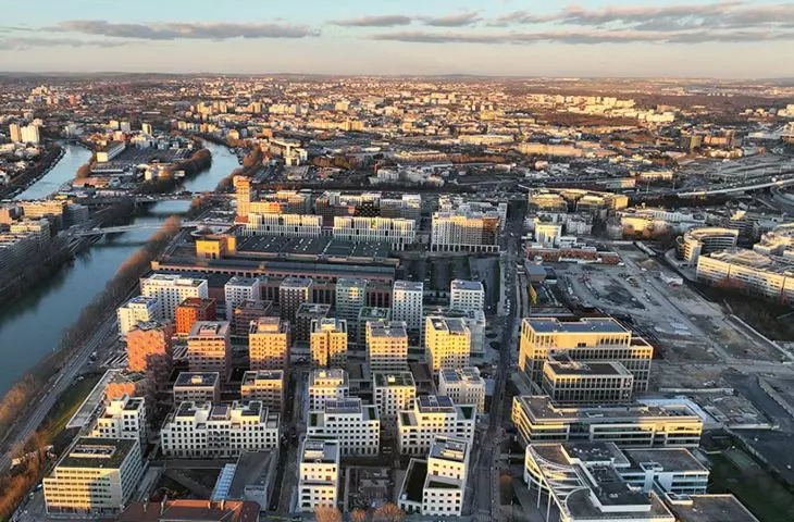 views of the Olympic Village from a drone