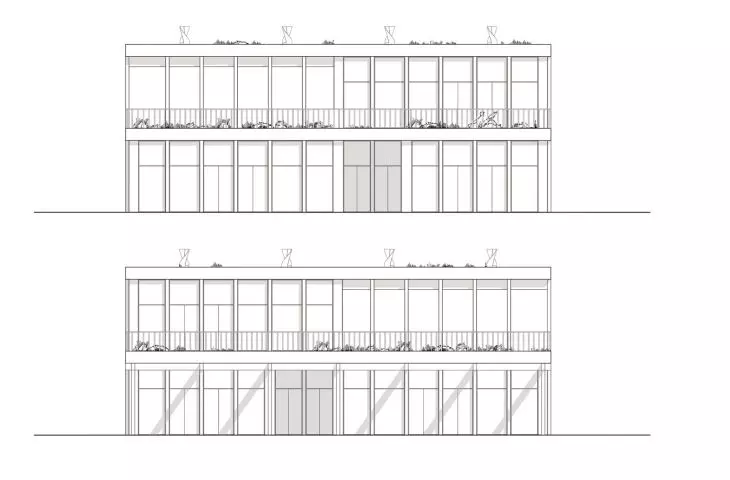 north and south elevations