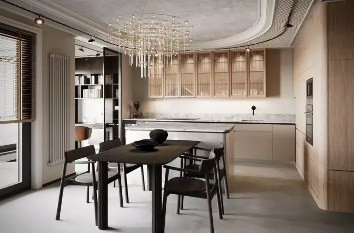View of the dining room connected to the kitchen