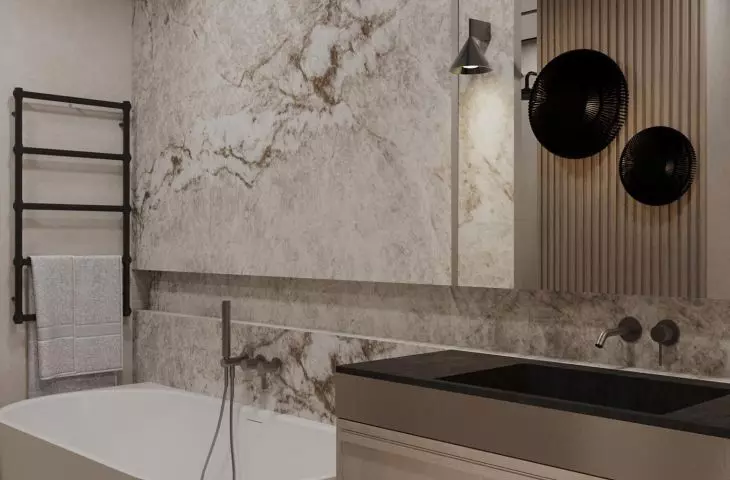 There are two bathrooms in the apartment 