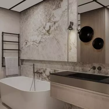 There are two bathrooms in the apartment 