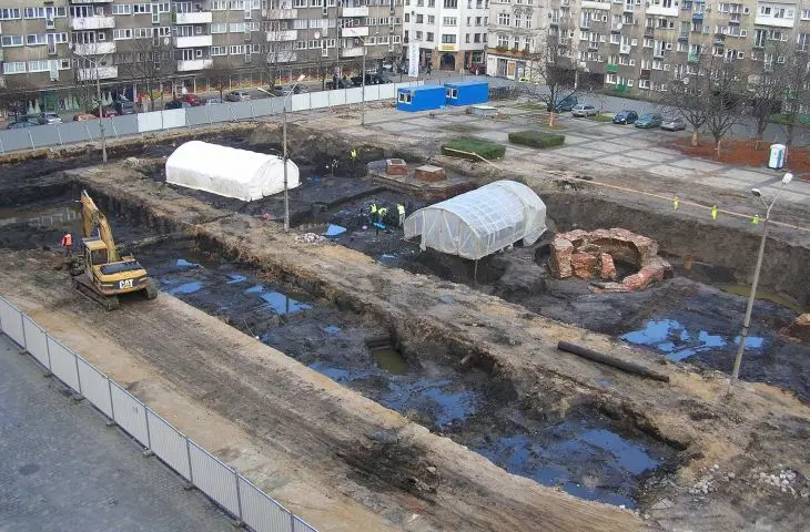 Construction site during the revitalization of New Market Square