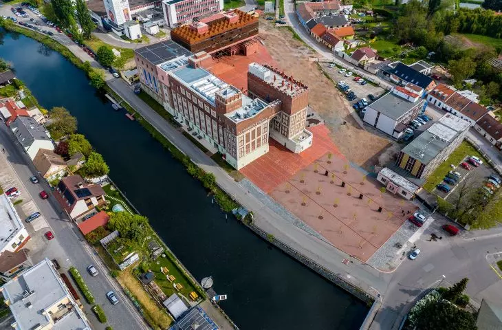 Revitalization of the Automatic Mills in Pardubice - bird's eye view