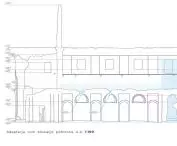 adaptation of the ruins - cross-section and elevation