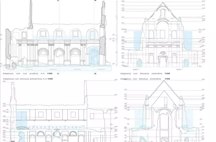 adaptation of the ruins - cross-section