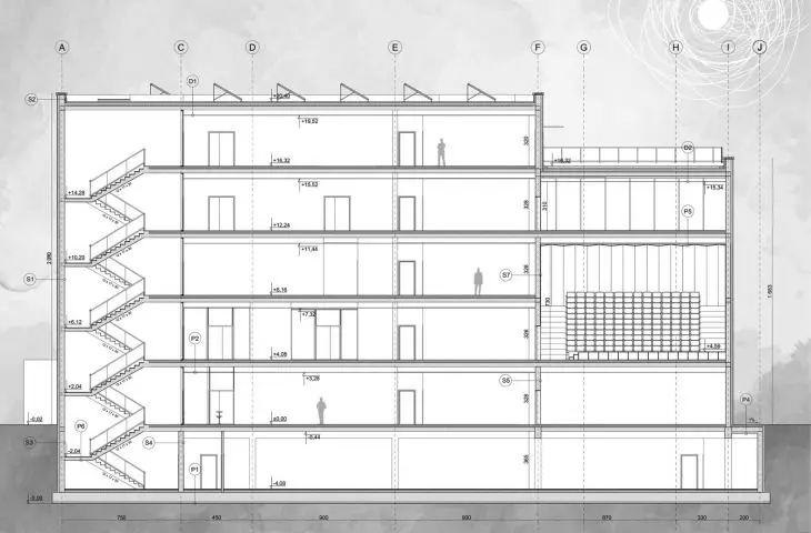 cross-section A-A