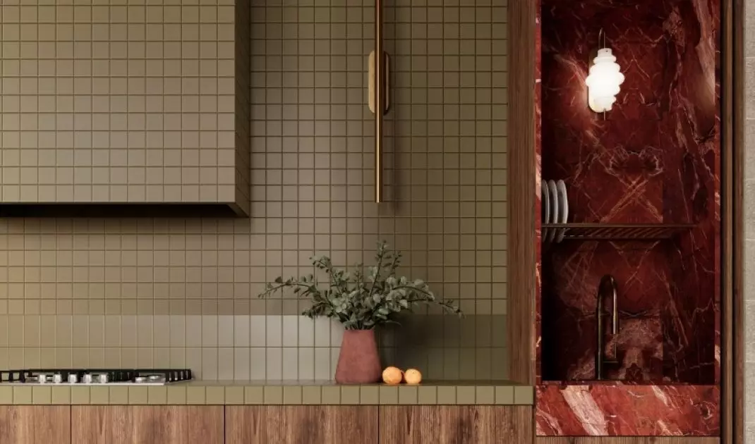 Projekt kuchni w stylu mid-century modern