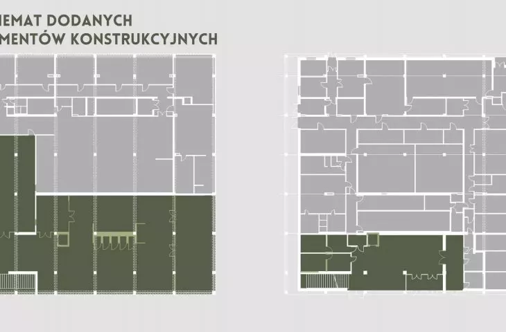 schemat dodanych elementów konstrukcyjnych