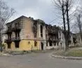 zniszczenia w Hostomelu powstałe pomiędzy styczniem a marcem 2022 roku w wyniku rosyjskiej inwazji na Ukrainę