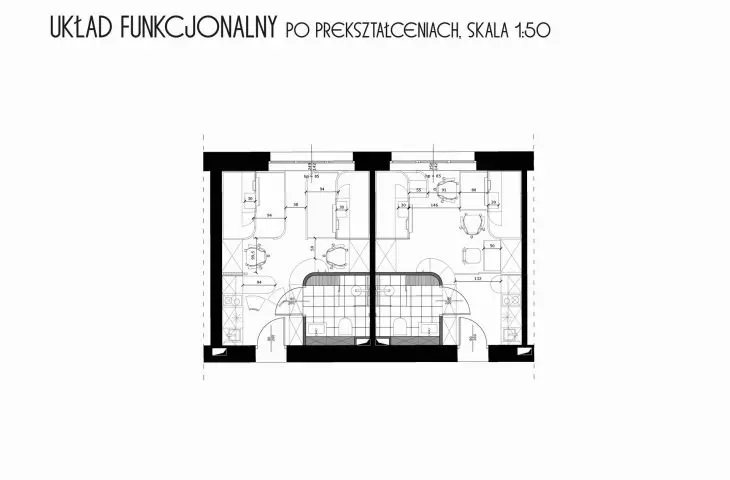 Functional layout of living space after transformations