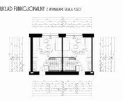 Functional layout of living space with dimensions