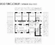 Functional layout of the entrance area with dimensions