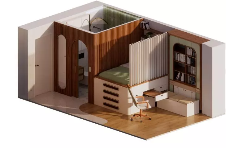 room for couples - axonometry