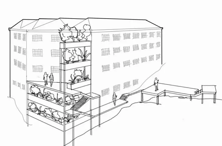concept diagram - vertical gardens and terraces