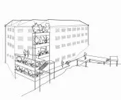 concept diagram - vertical gardens and terraces