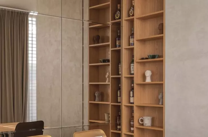 Natural interior of the project On the Mezzanine - dining room