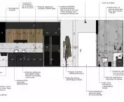 cross-section - kitchen, hall, bathroom