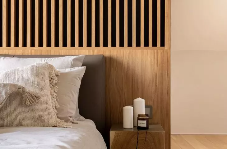 Natural interior of the project On the Mezzanine - bedroom 