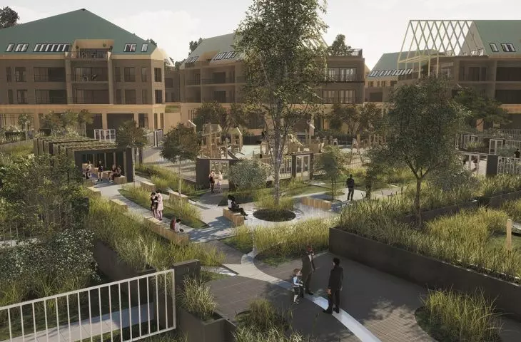 visualization - residential gardens, neighborhood space, public playground