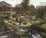 visualization - residential gardens, neighborhood space, public playground