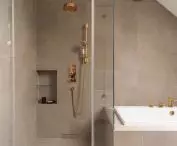 Natural interior of the project On the Mezzanine - bathroom