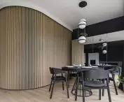 Comfortable interior - dining room at a distinctive roundness 