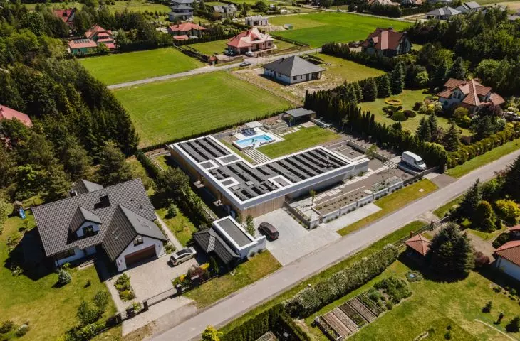 Aerial view of a house near Lublin