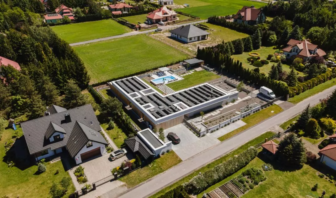 Aerial view of a house near Lublin