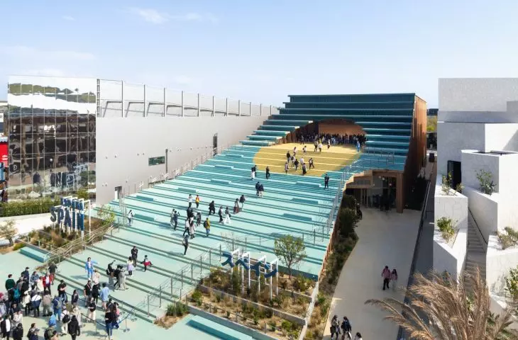 Spain's pavilion at Expo 2025 in Osaka - bird's eye view 
