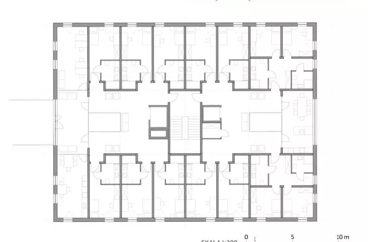 dormitory - floor plan with connector