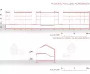 dormitories and dormitory - longitudinal cross-section
