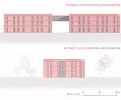 dormitories - east and south elevations