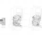 Library at Musashino Academy of Fine Arts - ground and two floor plans 
