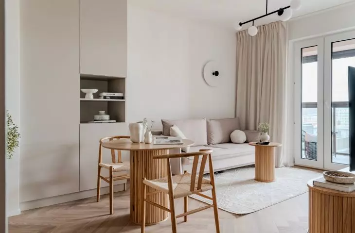 Minimalism in cashmere. A space that combines functionality with delicate sophistication.