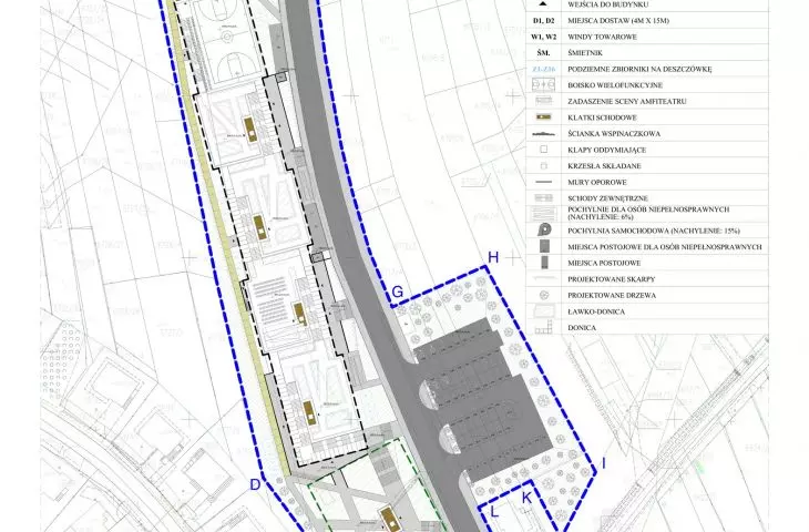 plan zagospodarowania terenu, skala 1.500