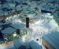 Nowa Kiruna projektu White Arkitekter – plac centralny w zimie