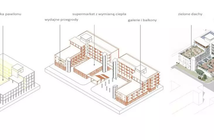 aksonometrie wyburzenia projektowane 