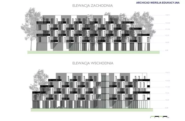 elewacje wschodnia i zachodnia