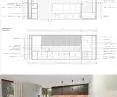 kitchen plan, cross-section A-A