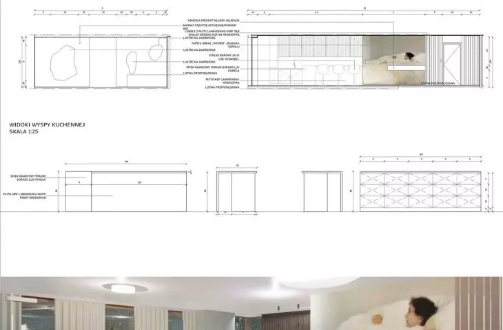 cross-section E-E, cross-section F-F, cross-section G-G, cross-section H-H, kitchen island views