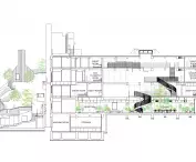 Shiroiya Hotel in Japan - a longitudinal cross-section of the facility 
