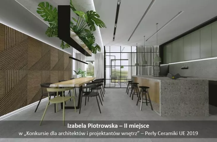 II miejsce, wizualizacja kuchni z jadalnią