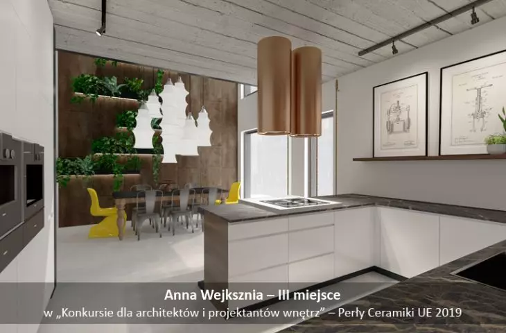III miejsce, wizualizacja kuchni i jadalni