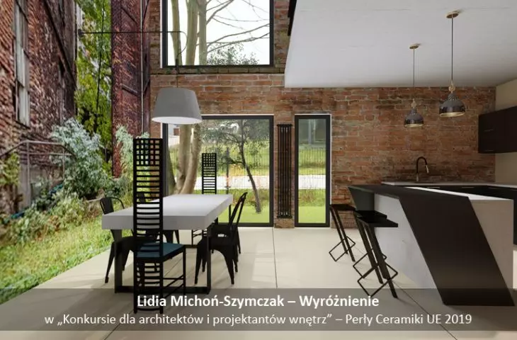 Distinction, visualization of kitchen and dining room