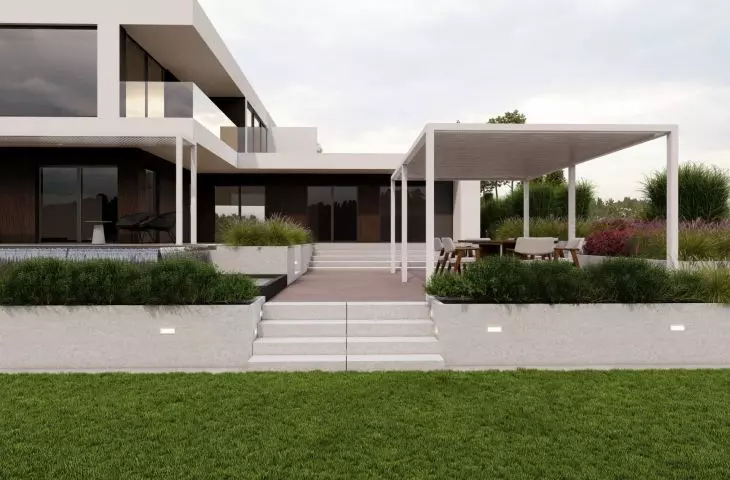 In this design, the terrace becomes the focal point of daily life